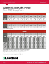 Load image into Gallery viewer, Sizing chart for wildland/dual cert, Lakeland